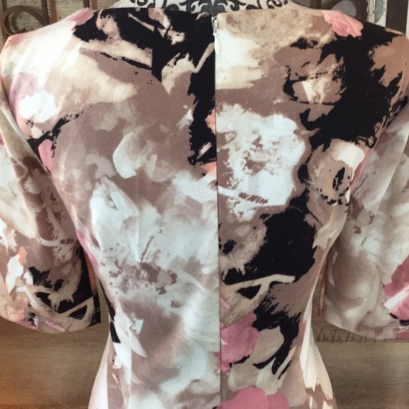 London Times Muted Watercolor Floral Midi Dress - Picture 4 of 5